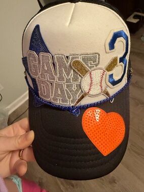 Game Day Baseball patch Cap orange and blue  - #3